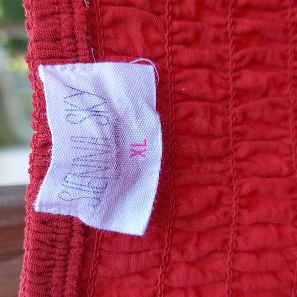 Sienna Sky Red Ruffle Spaghetti Strap tank Top Women's Sz XL - Picture 4 of 12